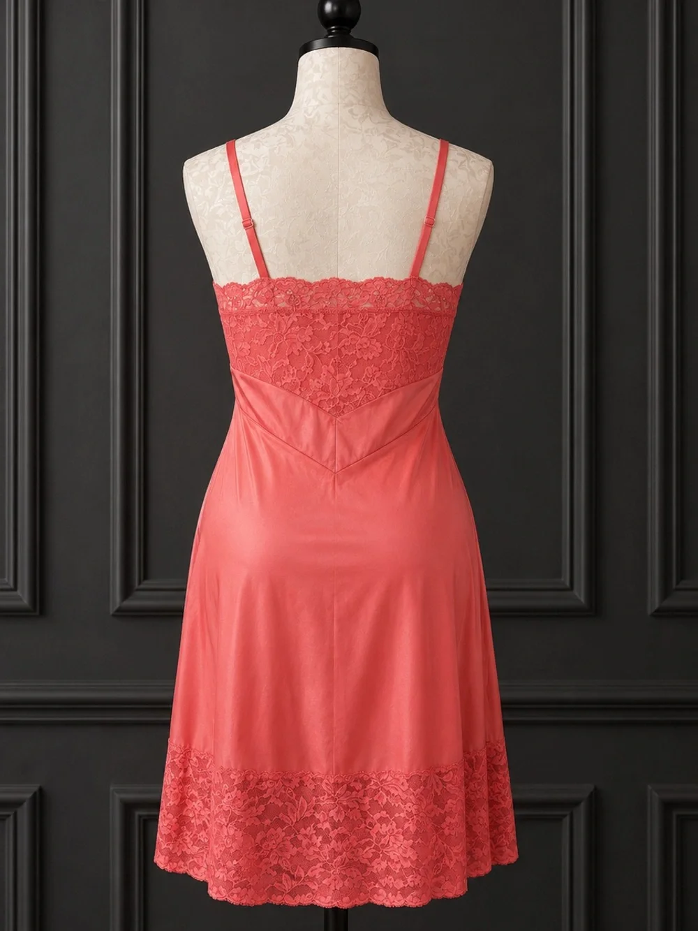 Vintage Lace-Trim Slip Dress